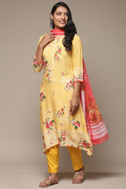 Sky Blue Viscose A-Line Kurta Pants Suit Set image number 5