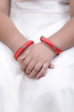 Red Plastic & Thread Bangles image number 2