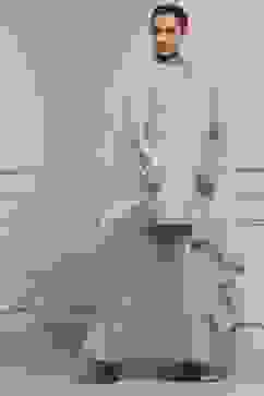 Light Green Cotton Dyed Straight Suit Set image number 0