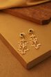 Green Gold Plated Brass Studded Drop Earrings image number 0