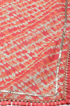 Aqua & Coral Cotton Printed Kurta Garara Suit Set image number 3