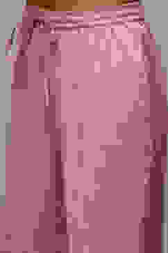 Red Cotton Blend Straight Kurta Palazzo Suit Set image number 2