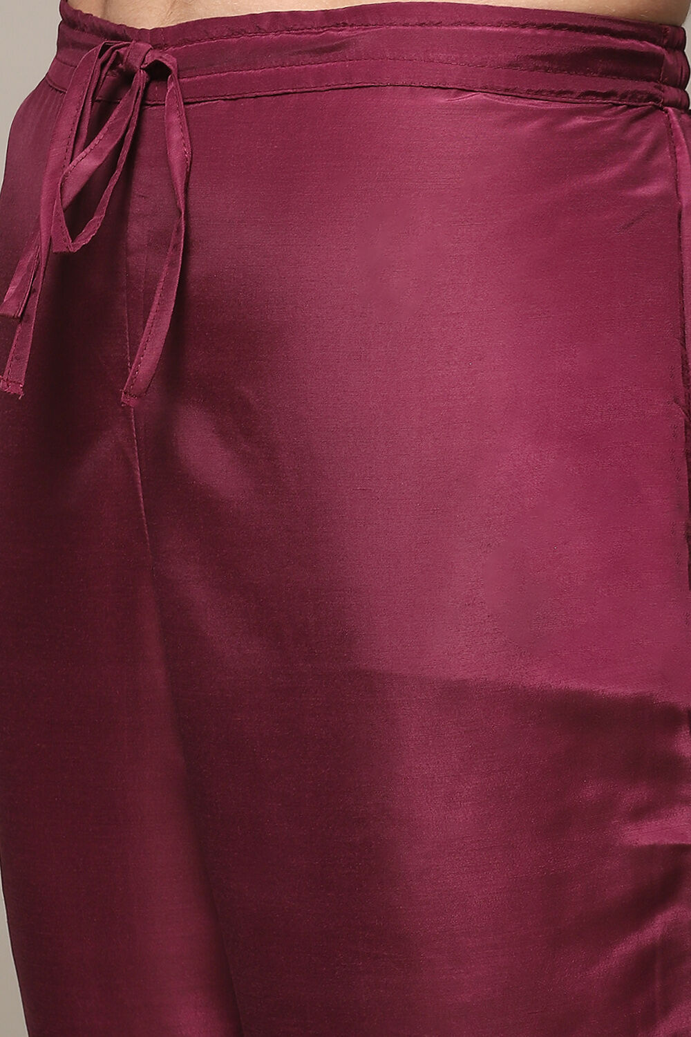 Blue Art Silk Straight Kurta Regular Pant Suit Set image number 2