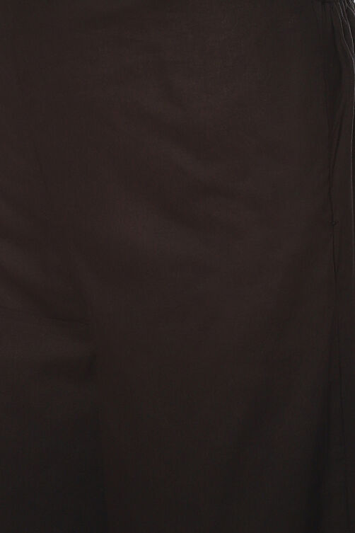 Black Cotton Unstitched Suit Set image number 2