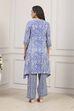 Black Rayon Printed Straight Suit Set image number 4