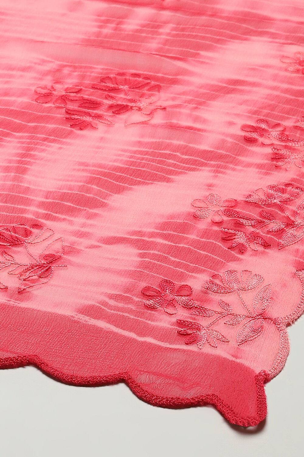 Pink Cotton Handloom Unstitched Suit Set image number 4