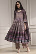 Lilac Cotton Printed Anarkali Suit Set image number 6