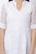 White Cotton Chikankari Kurta Garara Suit Set image number 1