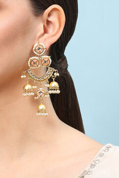 Peach Brass Earrings image number 1