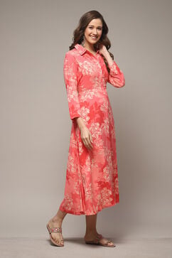 Coral LIVA Straight Printed Dress image number 4