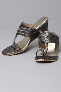 Black Snake Print Wedges image number 0