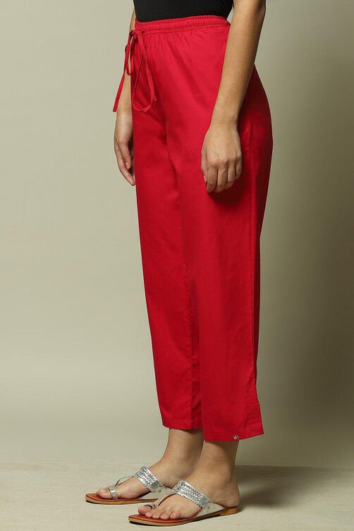 Fuschia Cotton Straight Pant image number 2