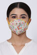 Off White Cotton Printed Face Mask image number 0