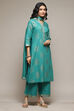 Light Blue Cotton Straight Kurta Palazzo Suit Set image number 6