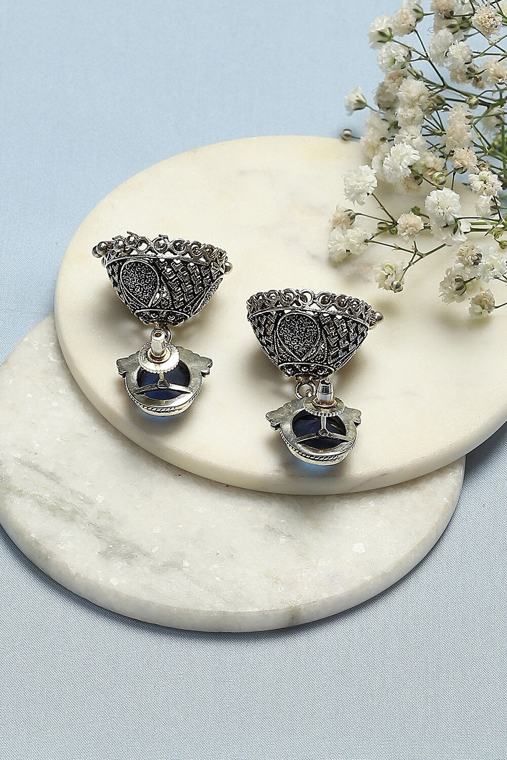 Blue Brass Earrings image number 2