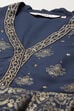 Navy Rayon Straight Printed Dress image number 1