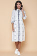 White Cotton Printed Dress