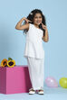 White Viscose Rayon Solid Straight Suit Set image number 0