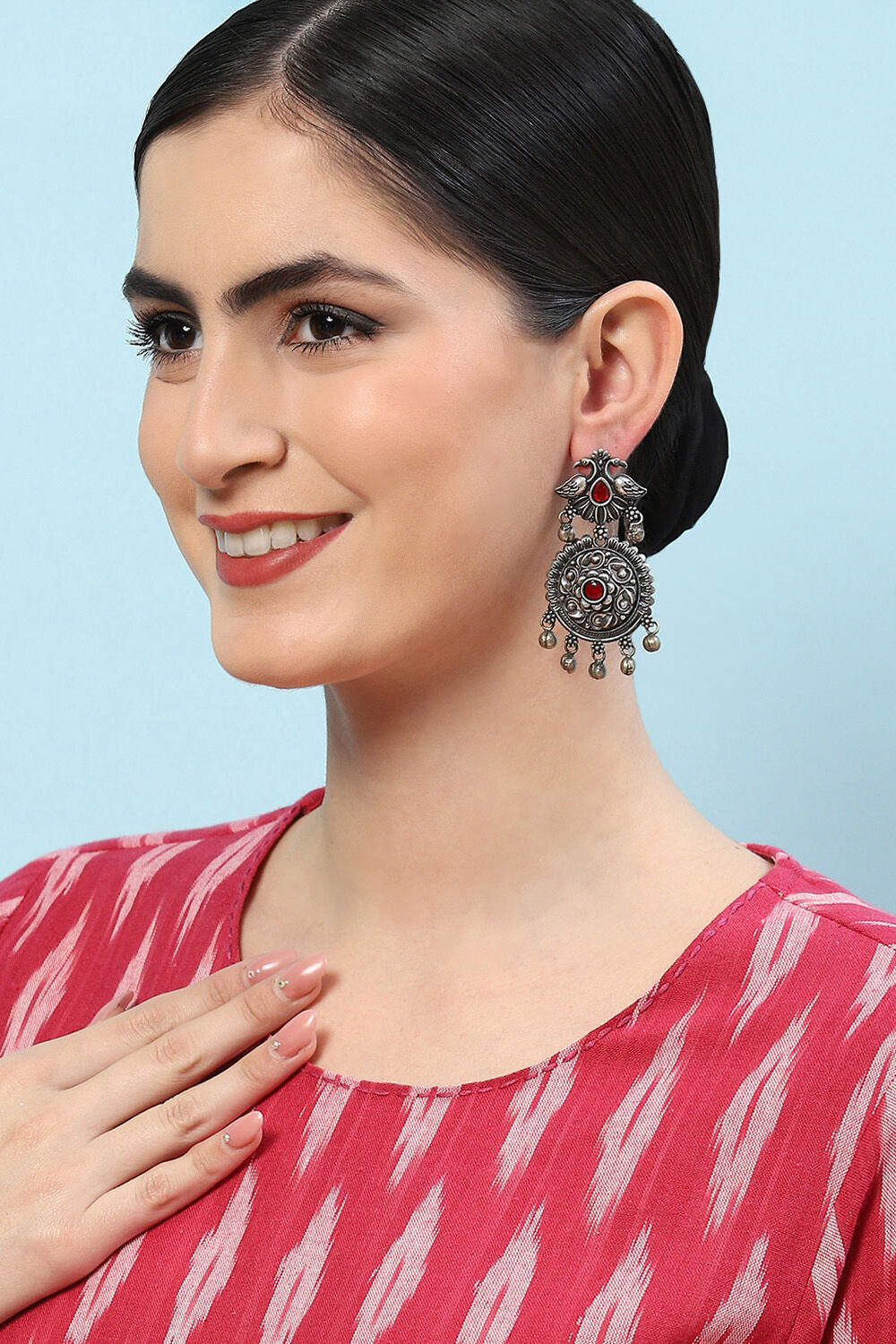 Red Brass Earrings image number 3