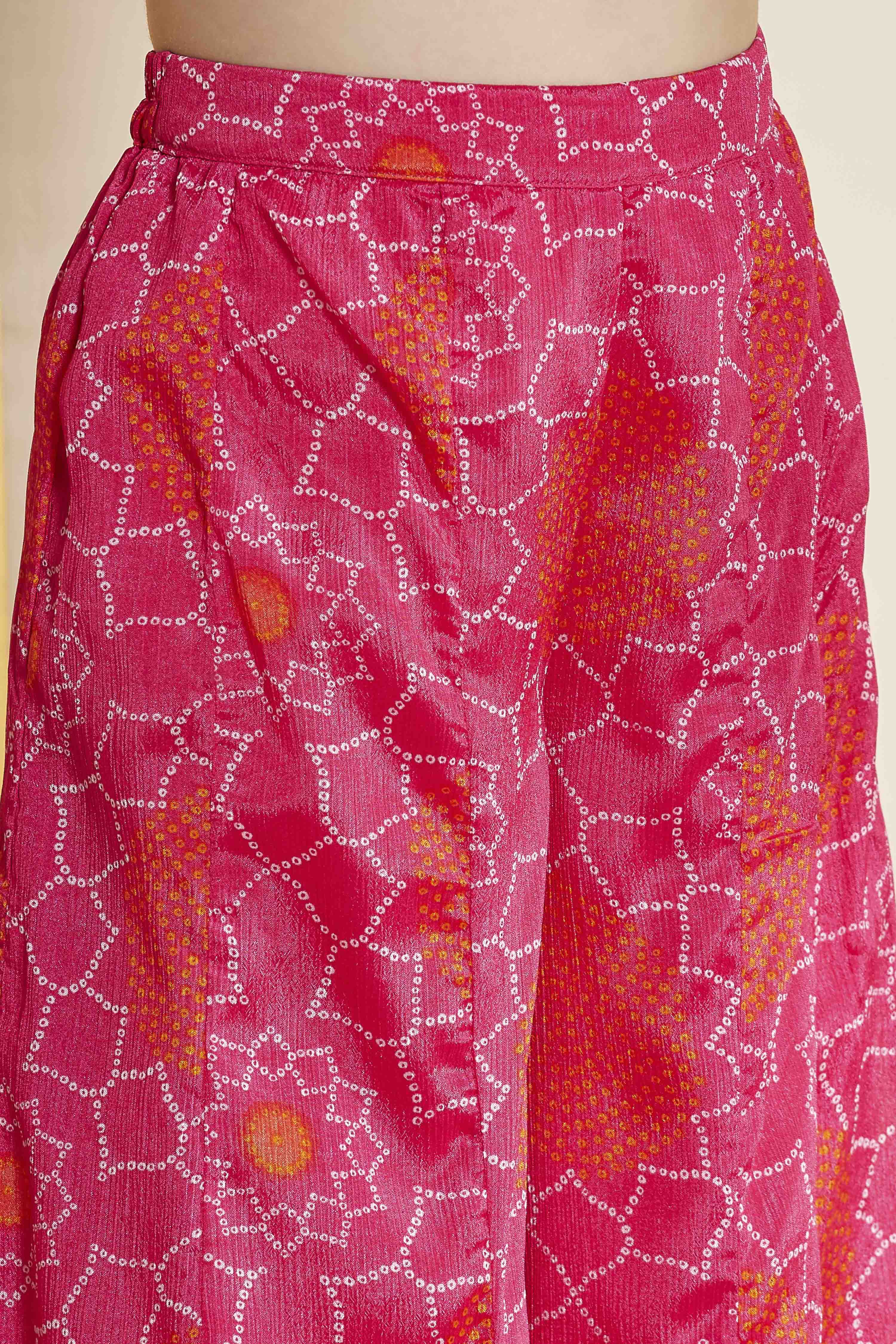 Pink Printed Peplum Viscose Rayon Kurta Set image number 2