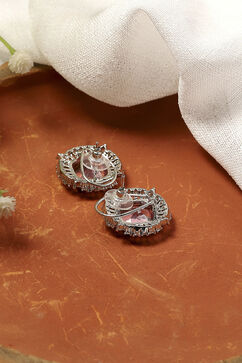 Light Pink Silver-Plated Circular Studs image number 2