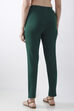 Blue Cotton Lycra Straight Pants image number 5