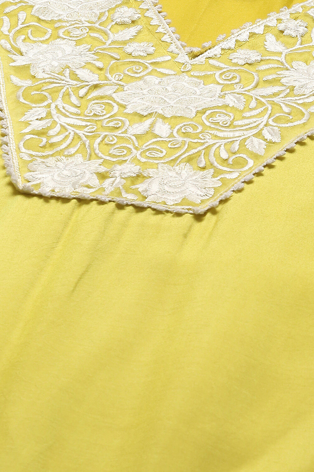 Yellow Muslin Unstitched Suit set image number 2