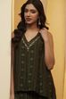 Green Viscose Blend Straight Kurta Pants Set image number 1