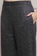 Black Blended Straight Printed Suit Set image number 2