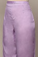 Lavender Cotton Blend Unstitched Suit set image number 3