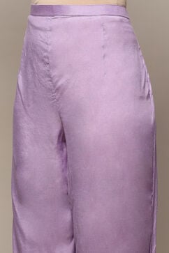 Lavender Cotton Blend Unstitched Suit set image number 3