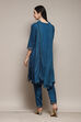 Teal Straight Kurta Pant Suit Set image number 4