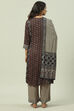 Black Viscose A-Line Kurta Palazzo Suit Set image number 4