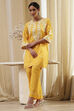 Blue Cotton Embroidered Straight Kurta Set image number 0