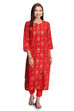 Fuchsia Viscose Straight Printed Kurta image number 0