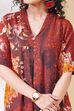 Brown Viscose Rayon A Line Kurta Pants Set image number 1