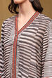 Black and White Printed Asymmetric Kurta image number 1