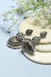 Green Oxidised Stone Studded Tear Drop Jhumkas image number 0