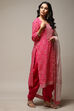 Pink Cotton Hand Block Print Unstitched Suit Set image number 7