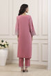 Pink Cotton Straight Suit Set image number 3