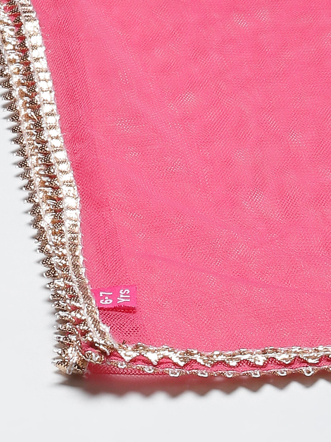 Yellow & Pink Cotton Lehenga Set image number 3