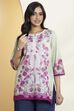 Sage Green Cotton Floral Printed Straight Kurti image number 6