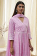 Pink Cotton Anarkali Suit Set image number 1