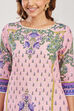 Pink Cotton Printed Straight Kurta image number 1