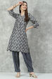 Maroon Poly Viscose Flared Printed Kurta Set image number 6