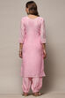 Pink Modal Unstitched Suit Set image number 6