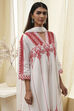 White and Red Cotton Asymmetric Suit Set image number 1