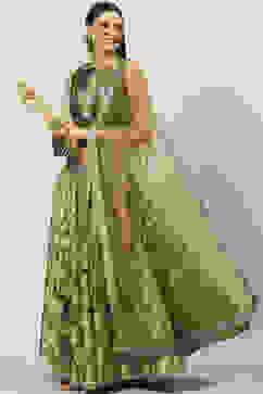 Mehndi Art Silk Lehenga Set image number 0