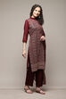 Wine Georgette Hand Embroidered Unstitched Suit Set