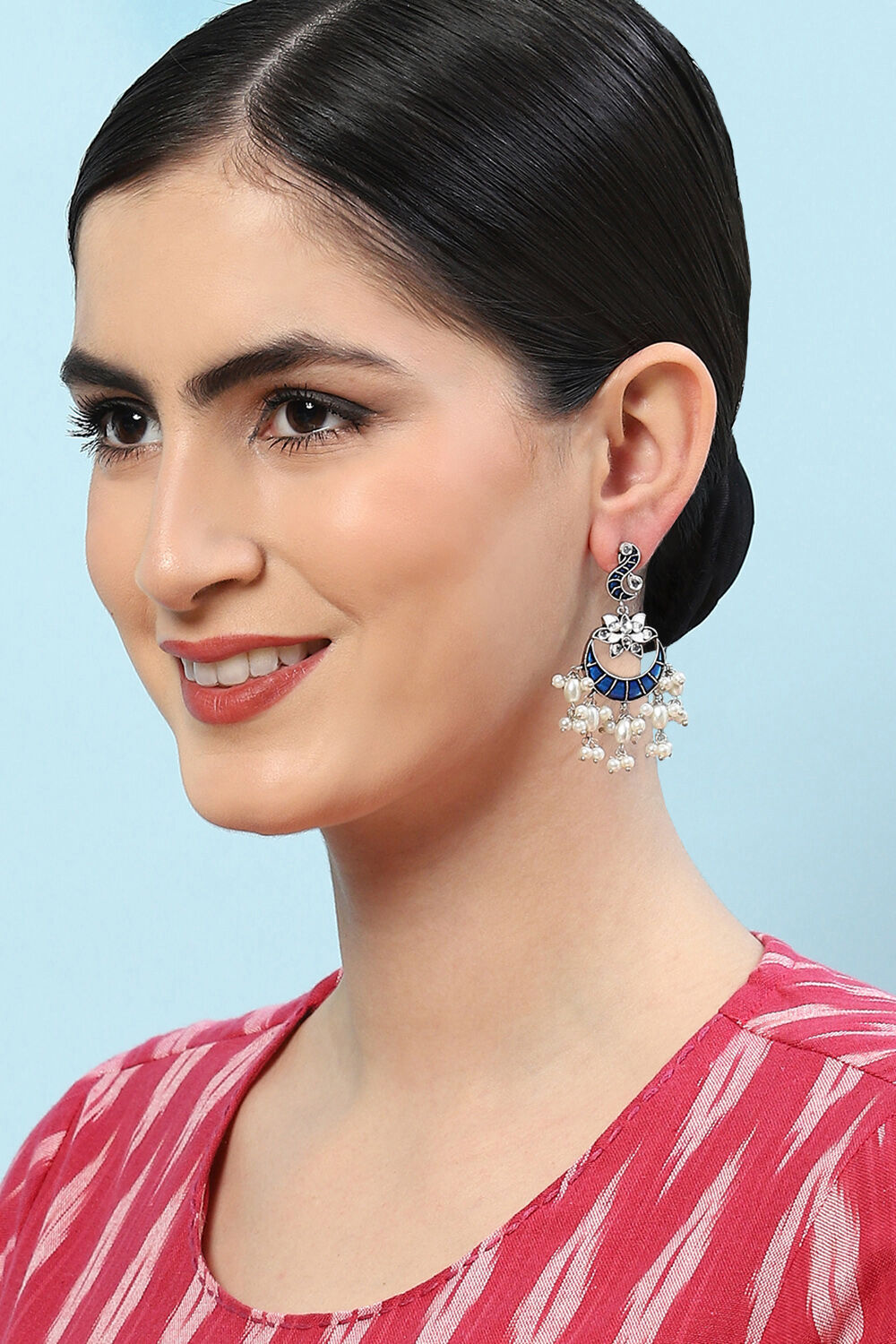 Blue Brass Earrings image number 3